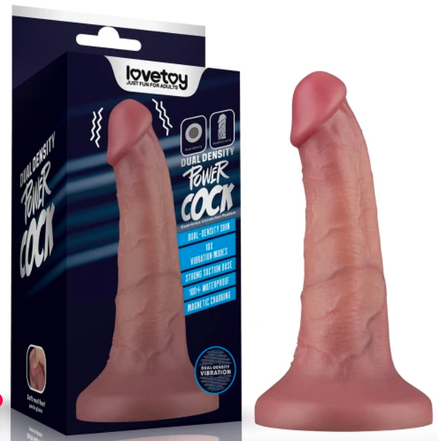Dương vật giả dính tường Lovetoy Dual Density 6 inch có rung giống thật