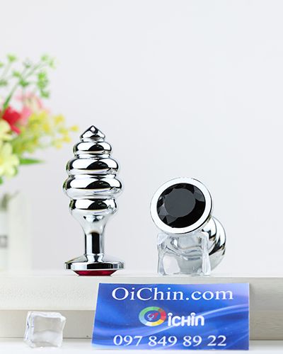 Phích cắm hậu môn xoắn ốc iNox cao cấp đủ màu 3 kích thước