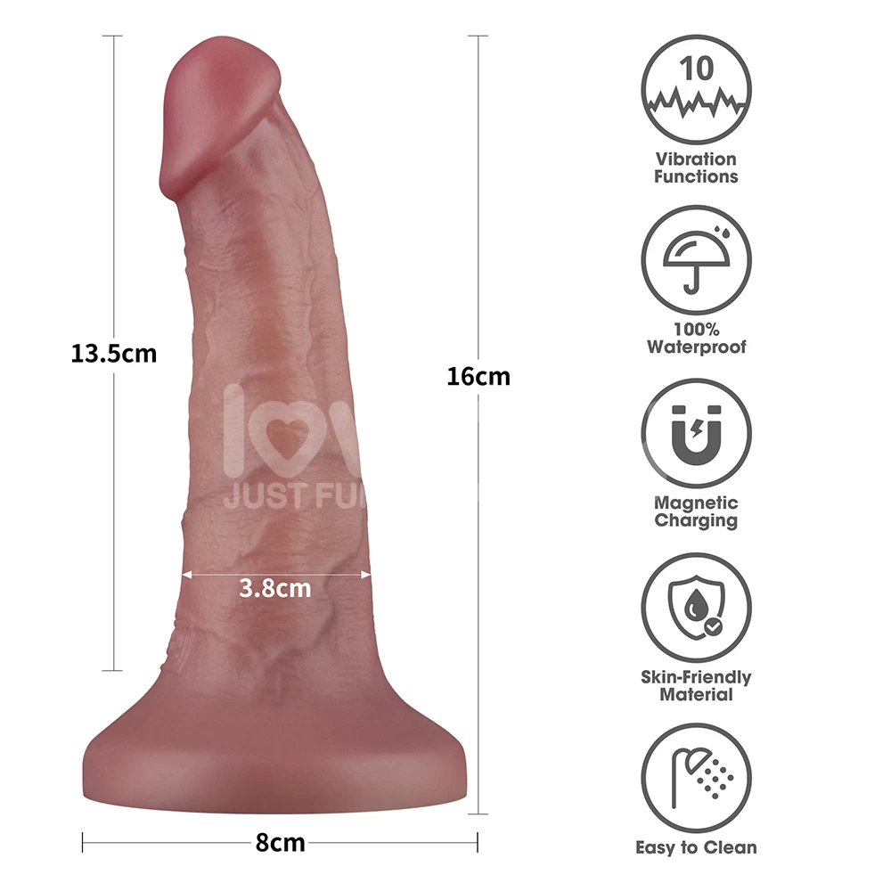 Dương vật giả dính tường Lovetoy Dual Density 6 inch có rung giống thật