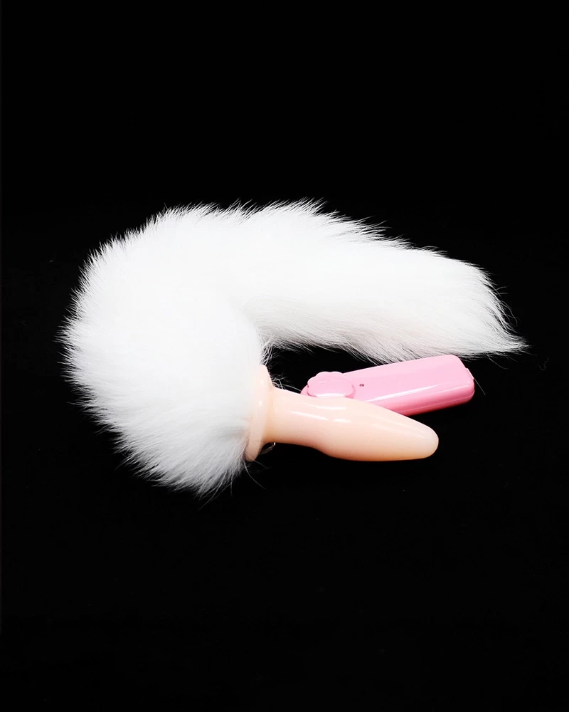  Cửa hàng bán Sextoy đuôi cáo silicone có rung mạnh mẽ 2 màu trắng và đen hàng xách tay
