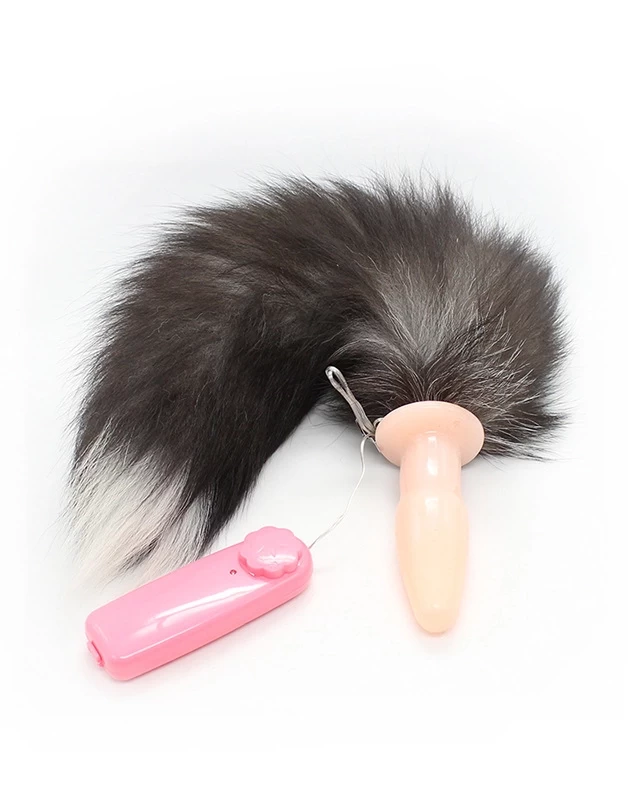  Cửa hàng bán Sextoy đuôi cáo silicone có rung mạnh mẽ 2 màu trắng và đen hàng xách tay